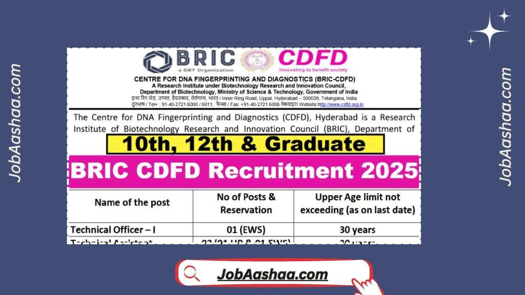 BRIC CDFD Recruitment 2025